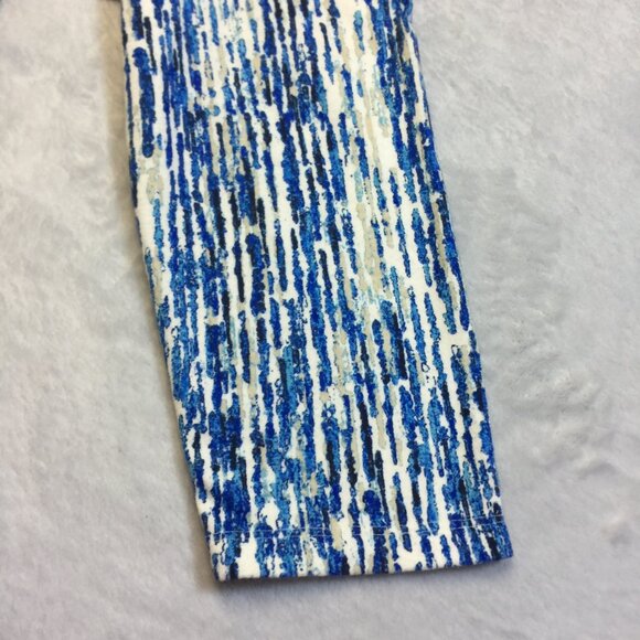 Karen Scott Blouse Shirt Top Sz PXL Womans Petite Blue White Printed 3/4 Sleeve - Picture 9 of 13